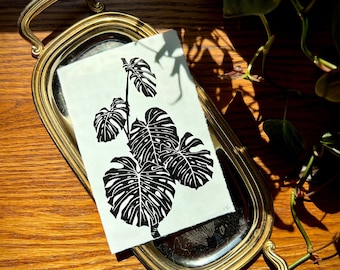 Monstera Deliciosa Linoldruck - Zimmerpflanze - Botanische Drucke - Druckgrafik - Handgemacht