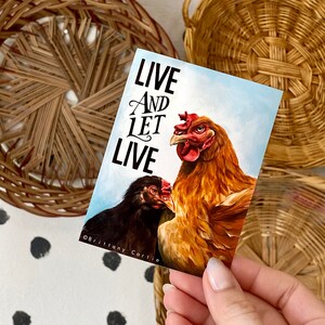 Autocollant végétalien en vinyle - Vivre et laisser vivre - Chicken Art
