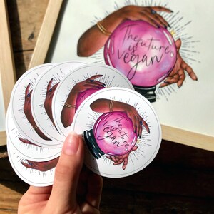 Autocollant végétalien vinyle - L’avenir est végétalien - Art végétalien - Art sorcier