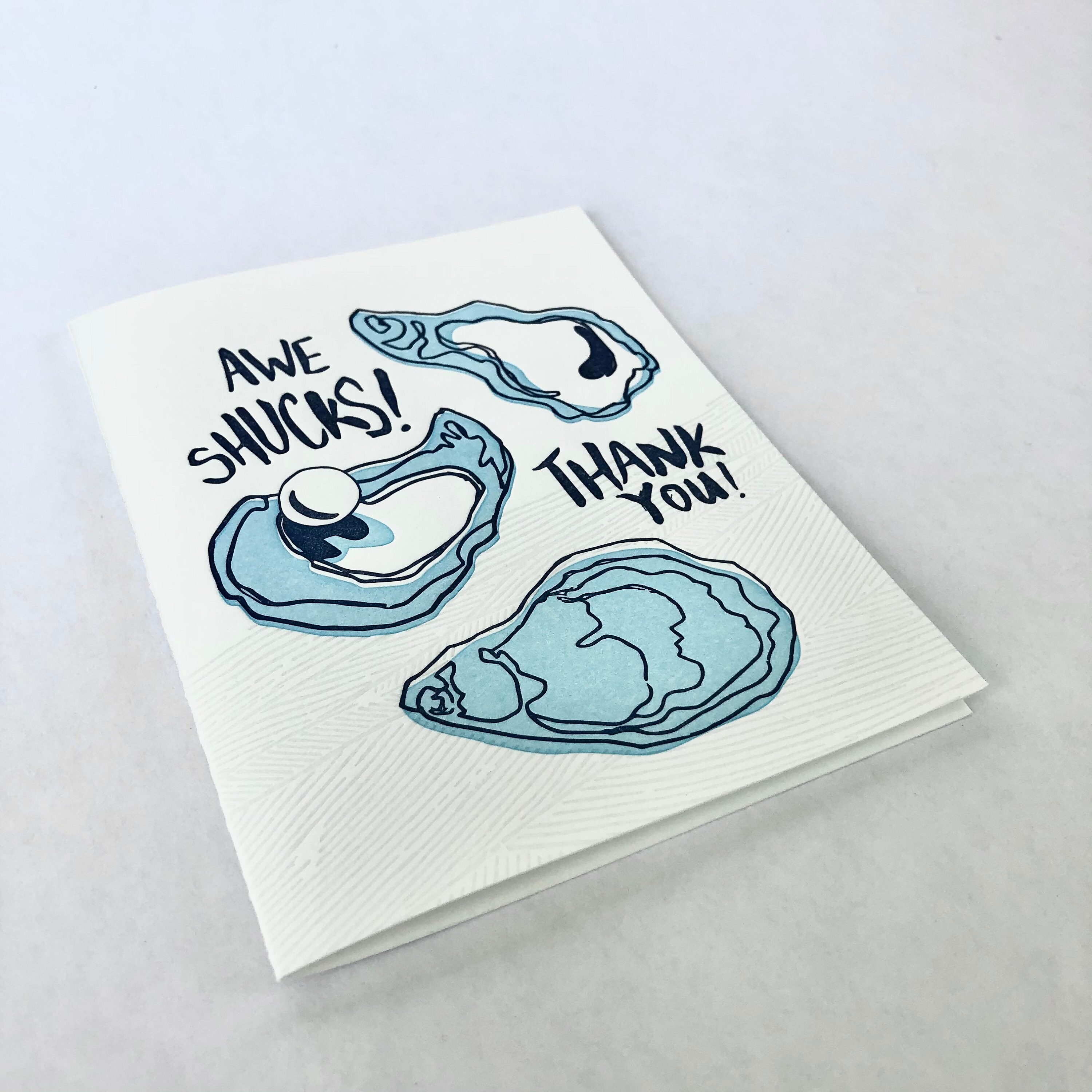 Shucks Letterpress Thank You Card Etsy