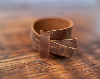 Leather Napkin Ring - Medium Brown