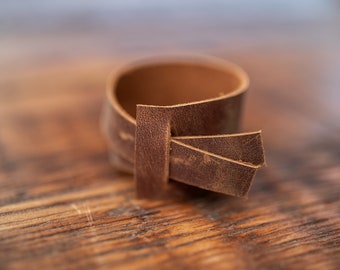 Leather Napkin Ring - Medium Brown