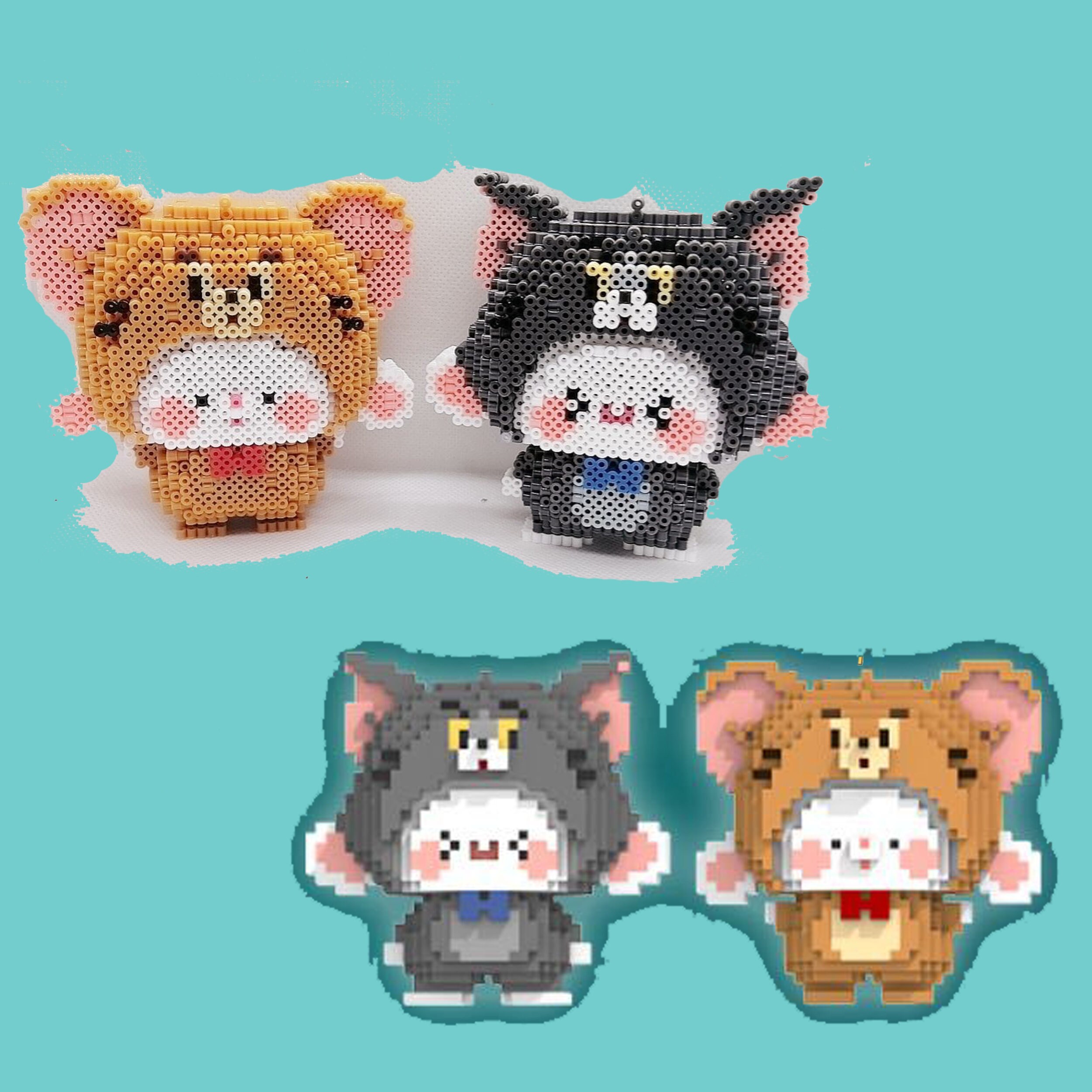 Perler Beads Kawaii Graph Cat Perler Bead Patterns Denmark