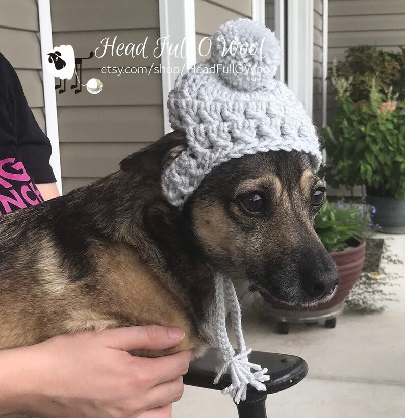 Chunky Dog Hat Dog Hat With Ear Holes Pom Pom Size XXS Etsy