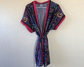 Vtg 70s Exclusively Yours Paisley Robe Made In USA