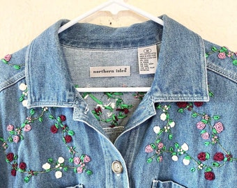 Sequin Denim Shirt - Etsy