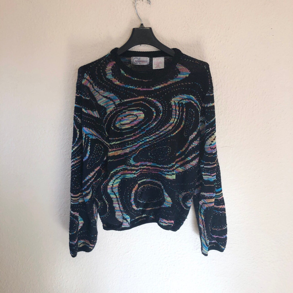 Vintage psychedelic rainbow sweater S | Etsy