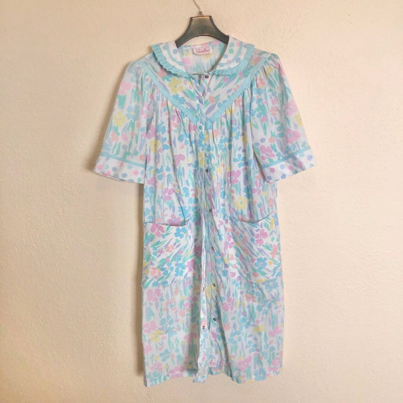 Vintage pastel floral nightgown fits like S - image 1