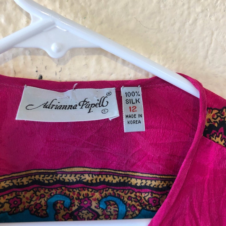 Vintage Adrianna Papell silk blouse fits like M