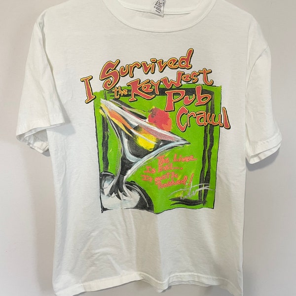 Vintage Key West pub crawl shirt fits like unisex L