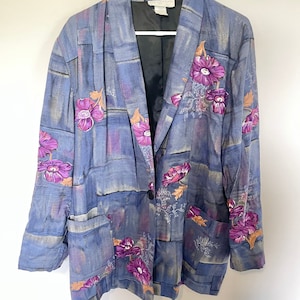 Vintage 90s abstract/floral blazer Womens Petite L image 1