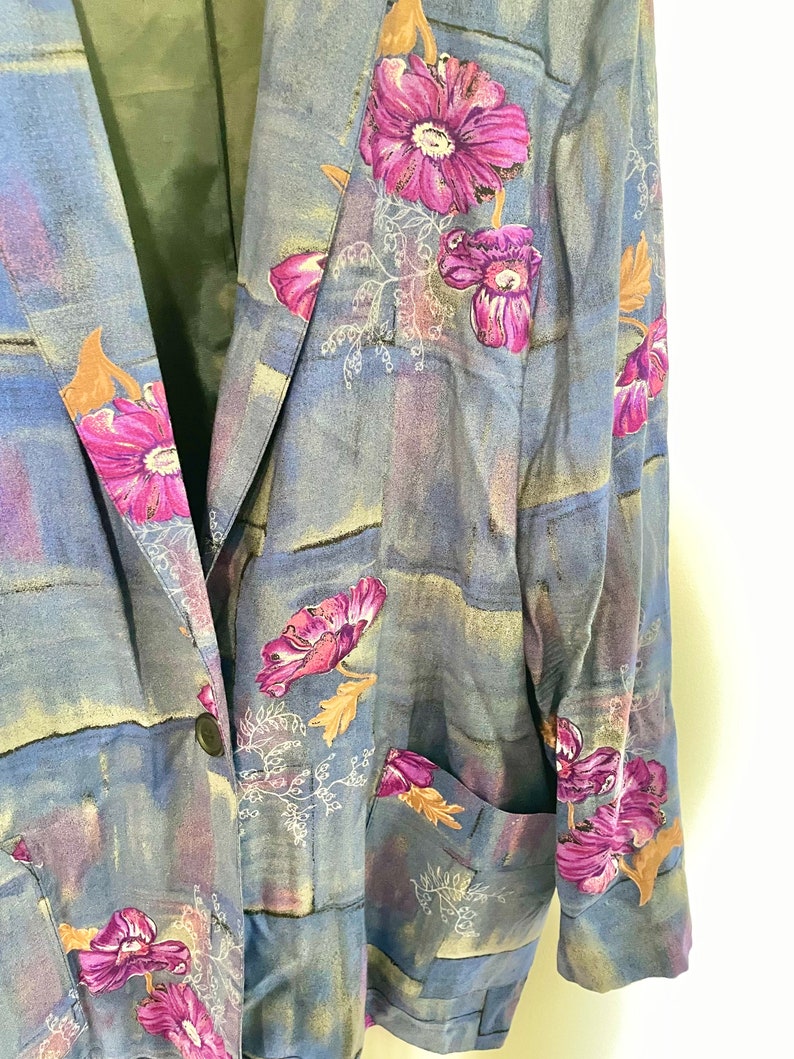 Vintage 90s abstract/floral blazer Womens Petite L image 3