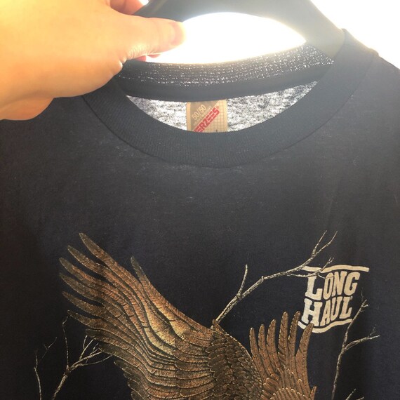 Vintage semi sheer eagle shirt fits like unisex L - image 3