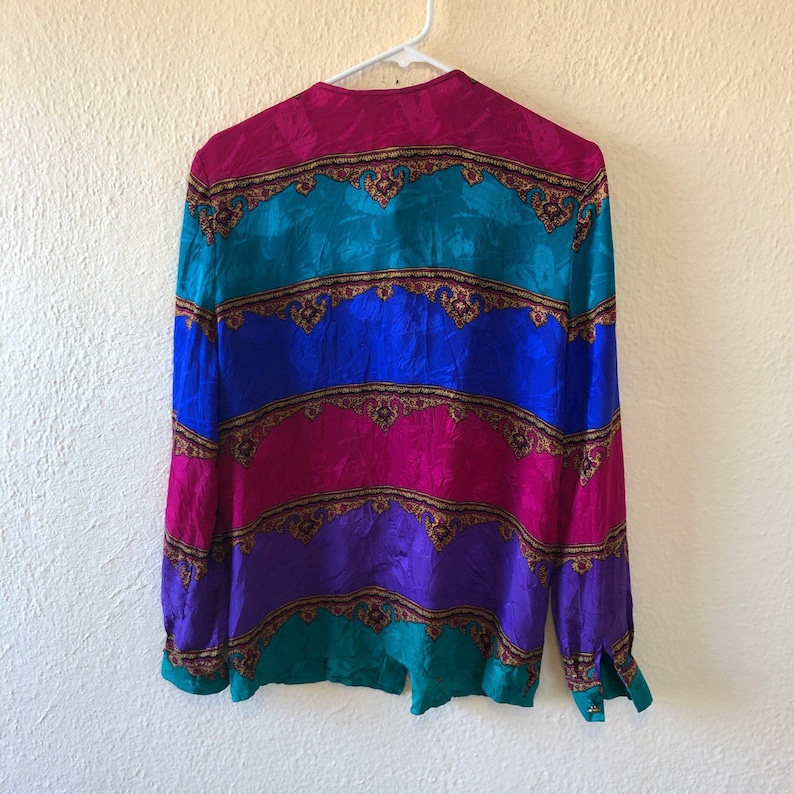 Vintage Adrianna Papell silk blouse fits like M