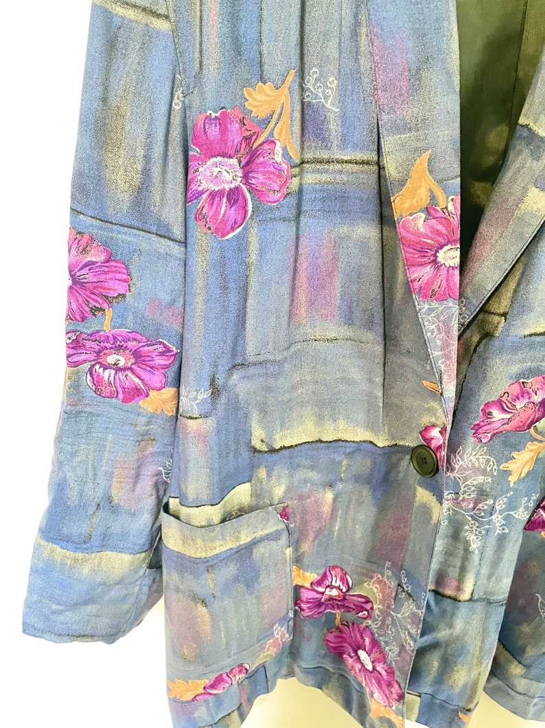 Vintage 90s abstract/floral blazer Womens Petite L image 2