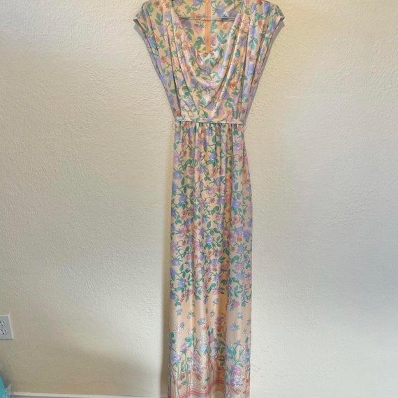 Vintage pastel floral dress M - image 1