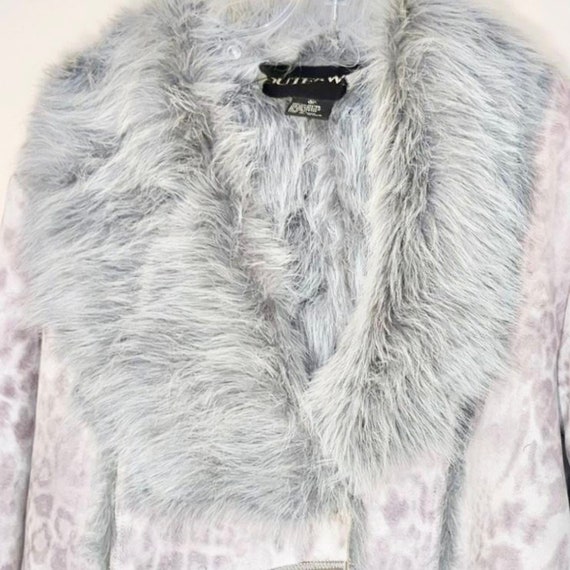 Vintage faux fur leopard print Penny Lane jacket … - image 2