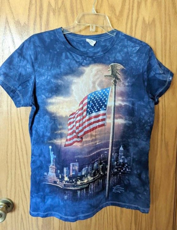 The Mountain New York tie dye American flag shirt 