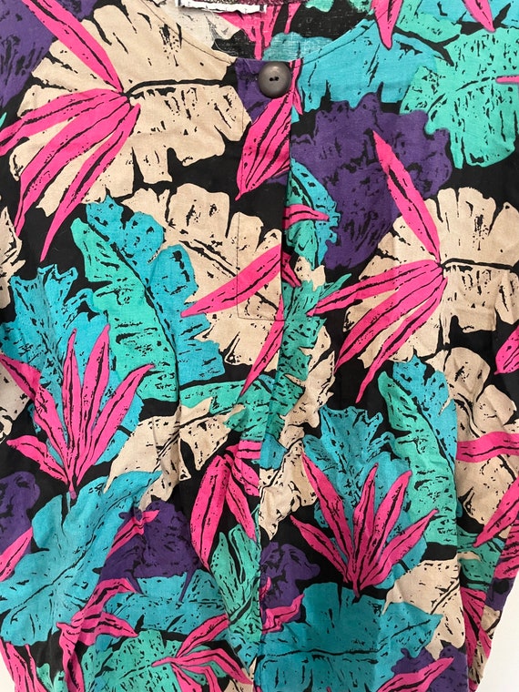 Vintage 90s monstera/floral print top - image 2