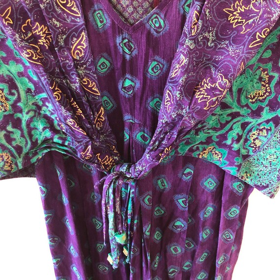 Vintage paisley floral rayon jumpsuit fits like M - image 3