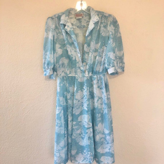 Vintage 50s pastel floral house dress size S - image 1