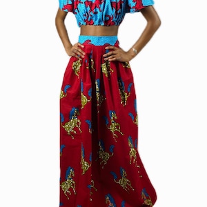 African print Two Piece Ankara Crop Top and Maxi Skirt