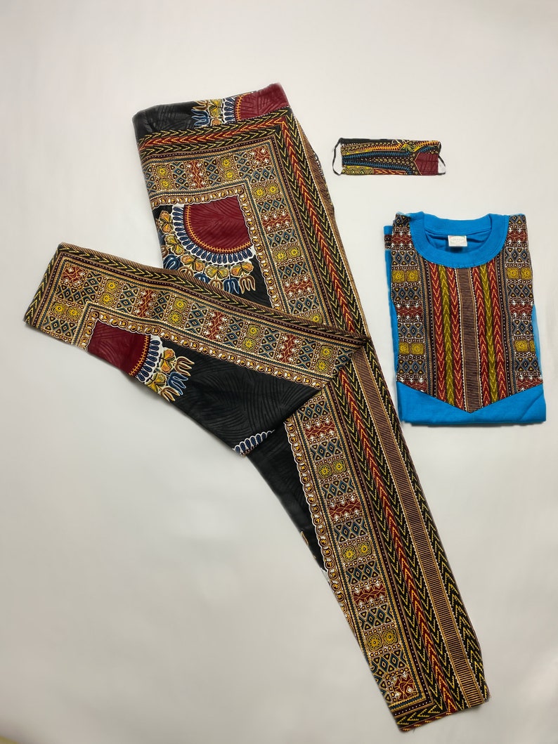African Print Ankara Dashiki Unisex Three Piece Set