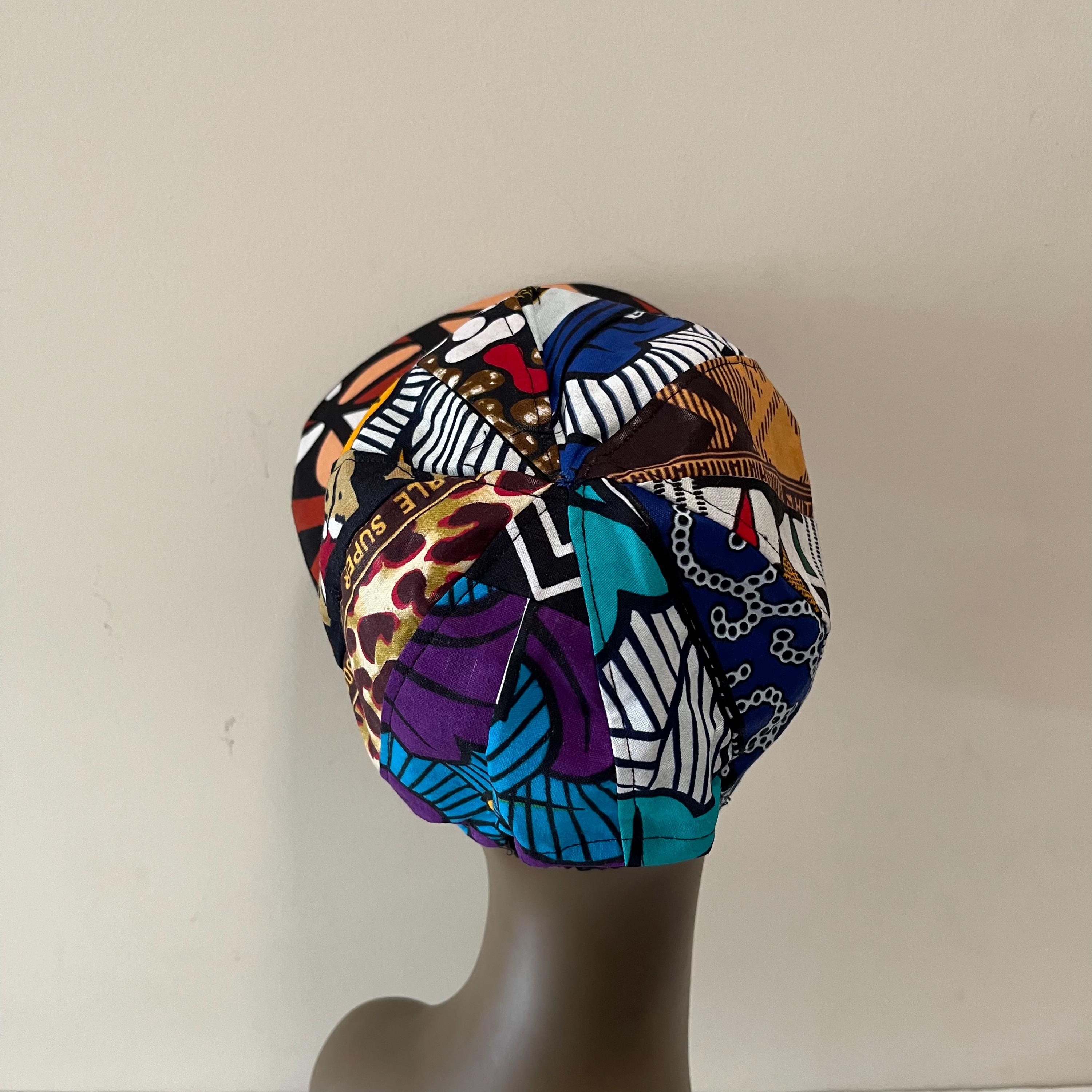 vintage turban cap patchwork print Wool Patchwork - Vintage Style Cap - Hanna Hats - Real Irish main image 2