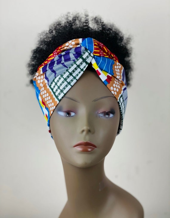 African Print Ankara Multicolor Cotton Turban Headband  display picture 3