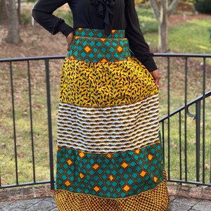 Jupe Maxi Patchwork Imprimé Africain Ankara
