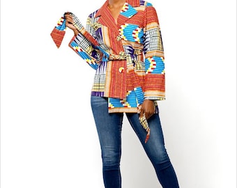 African Print Ankara Asymmetrical  Blazer