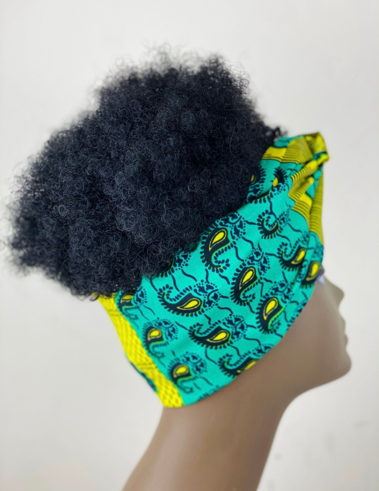 African Print Ankara Multicolor Cotton Turban Ankara Head Wrap - SGL5 main image 3