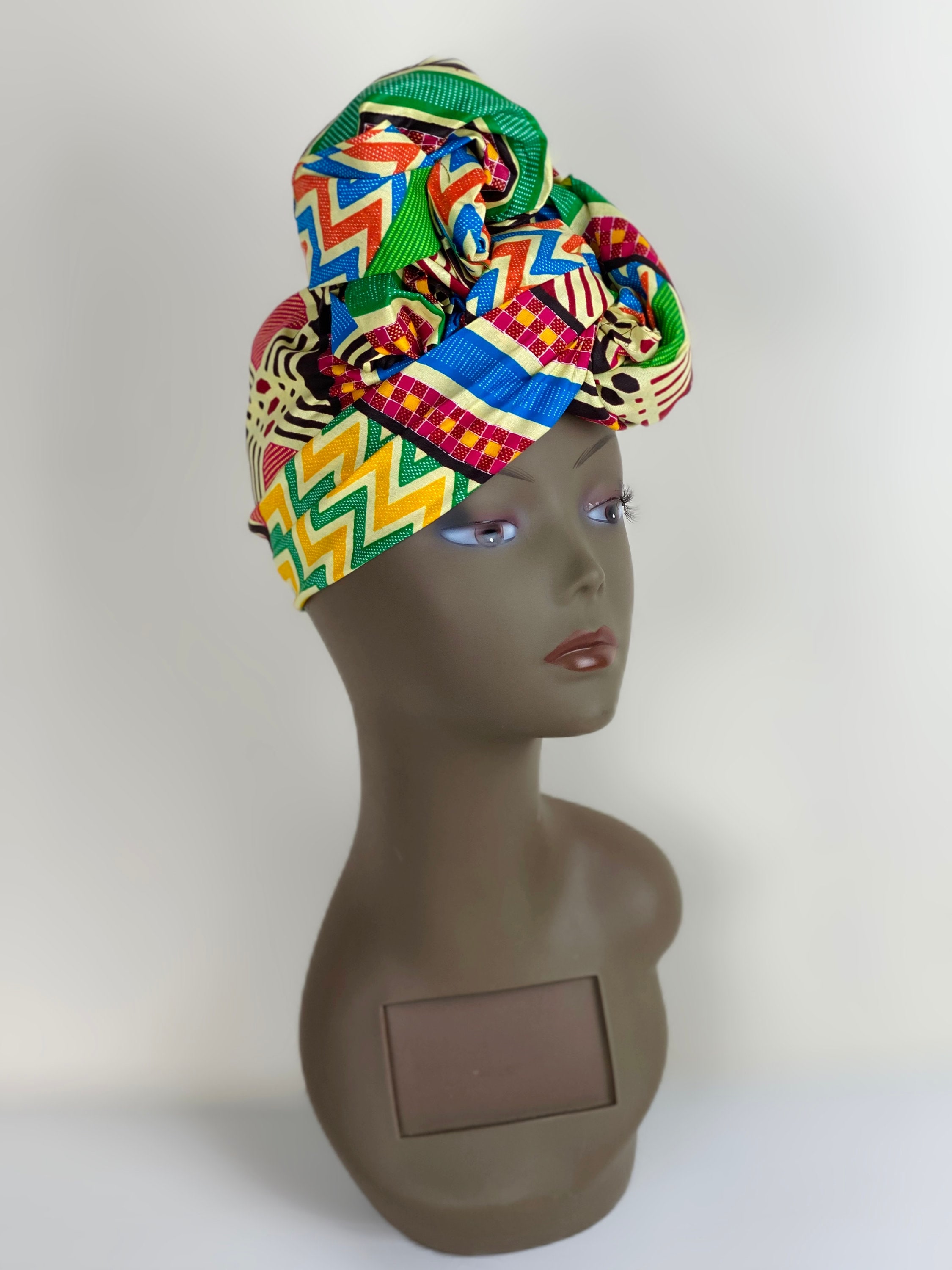 Women's African Print Maxi Dress Set – Bohemian Outfit With Head Wrap & Dangle Earrings | 5 Sizes - View #6