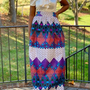 African Print Ankara Maxi  Skirt