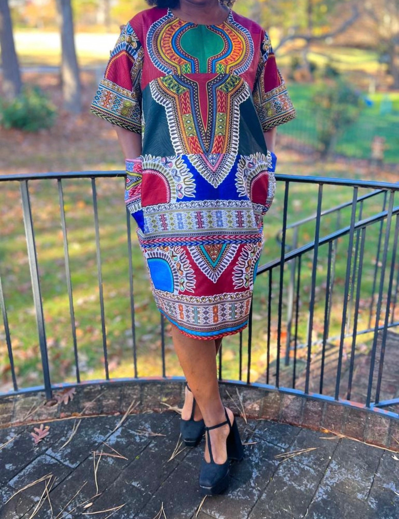 white and gold dashiki dress Yellow Flowers Dashiki Shirt / Dashiki Dress main image 0