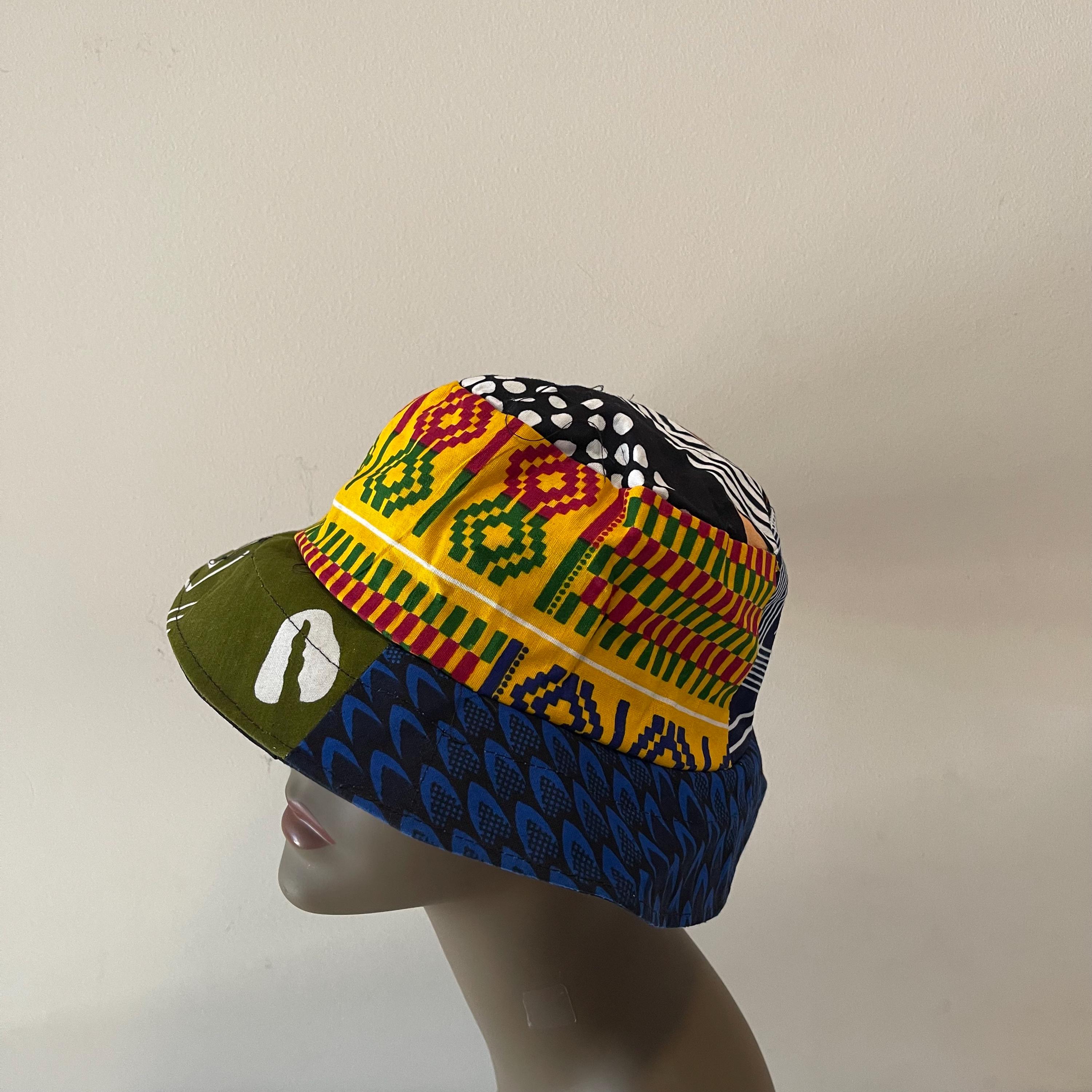 African Print Ankara Multicolor Bohemian Patchwork Handmade Bucket Hat African Print Ankara Multicolor Bohemian Colorful Patchwork  main image 2