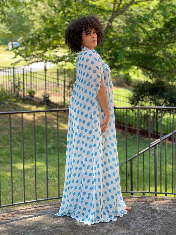 Polka Dot Chiffon Sheer Cardigan Kaftan 
