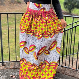 African Print Ankara  Multicolor Maxi  Skirt