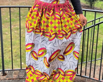 African Print Ankara  Multicolor Maxi  Skirt