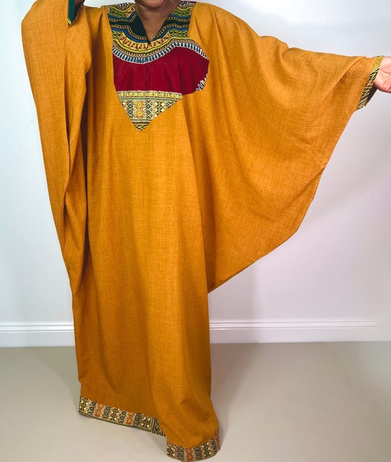 open lace back dress Orange Dashiki Dress
