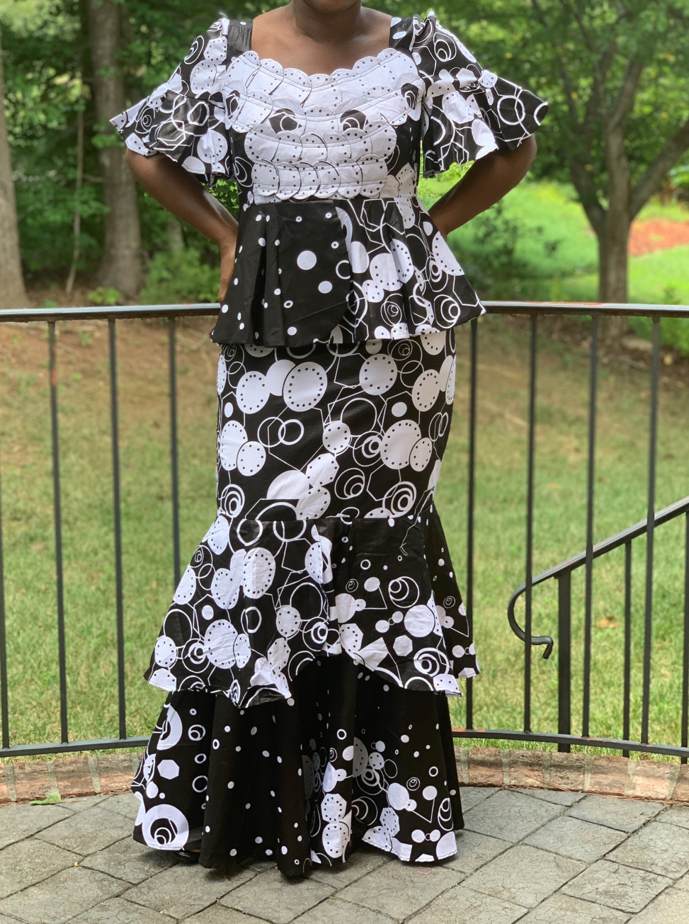 Black and cheap white ankara dress