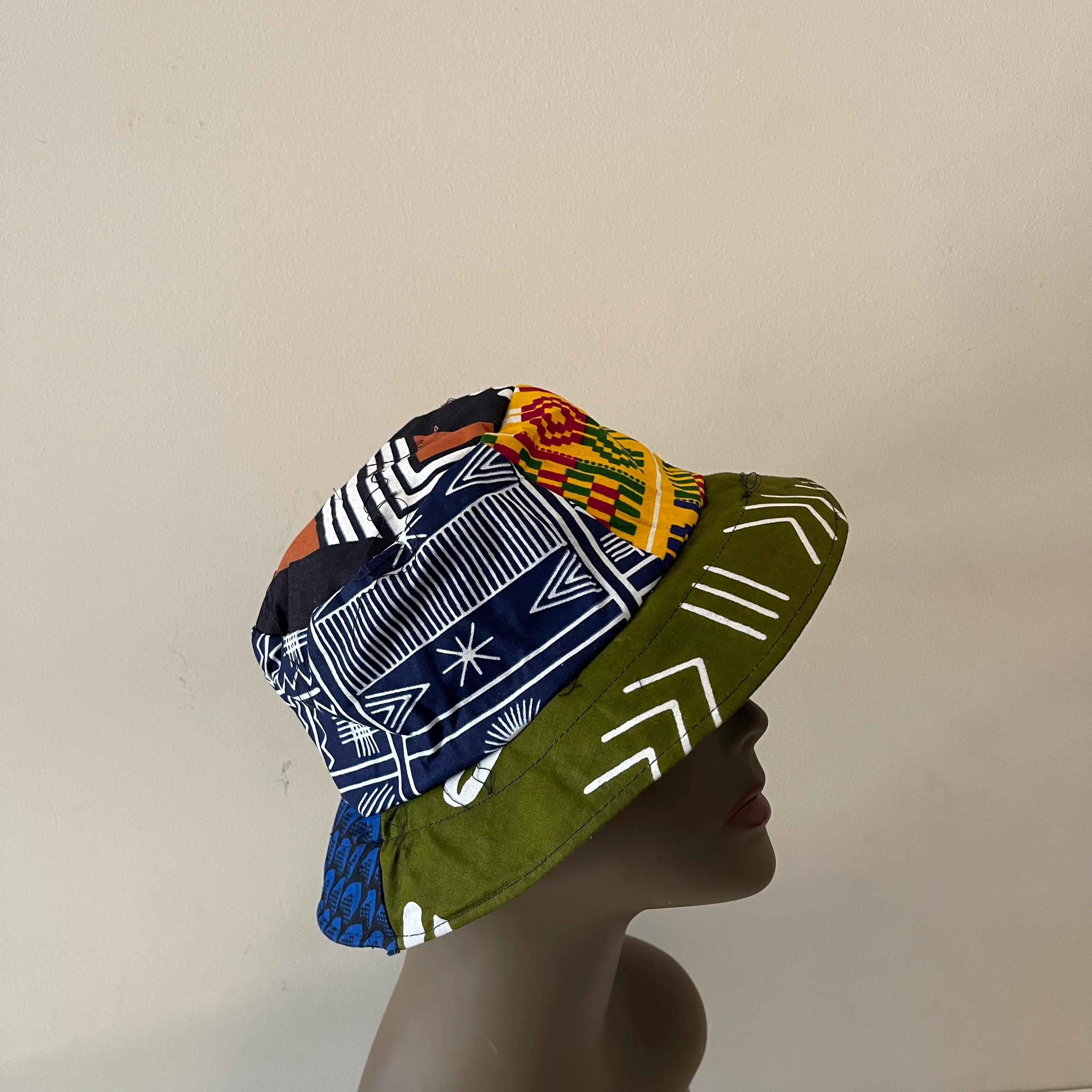 African Print Ankara Multicolor Bohemian Patchwork Handmade Bucket Hat Colored African Patchwork Bucket Hat – Melaninful main image 2