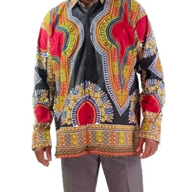 Men’s Denim Dashiki Shirt