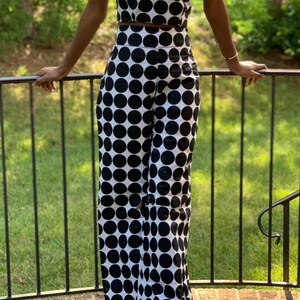 Black and White Polka Dot Two Piece Palazzo Set | Etsy