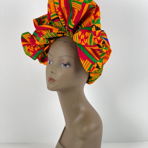 African Print Ankara Statement Ruffle Scrunchie  Headband