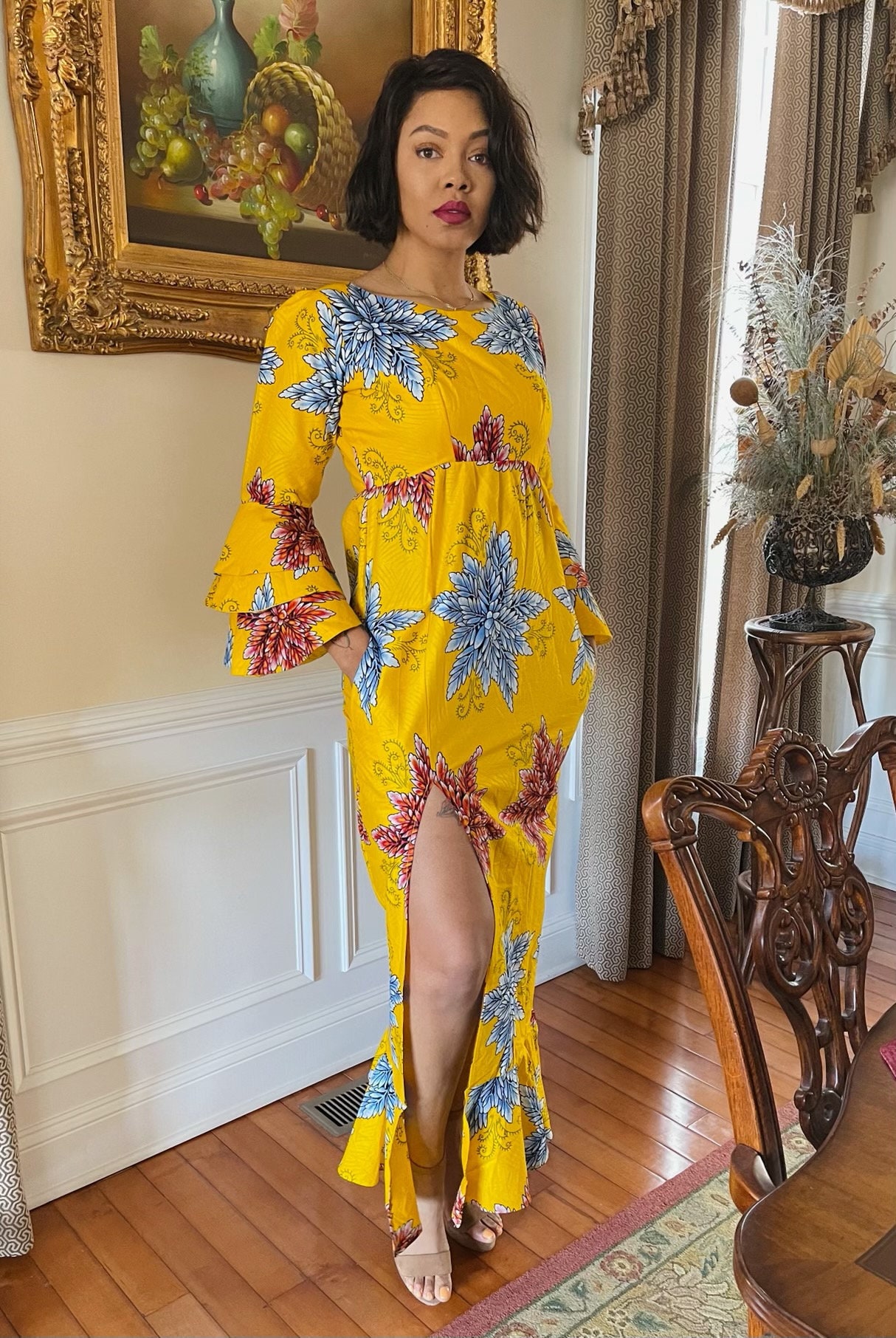 Africa Print Ankara Maxi Dress main image 0