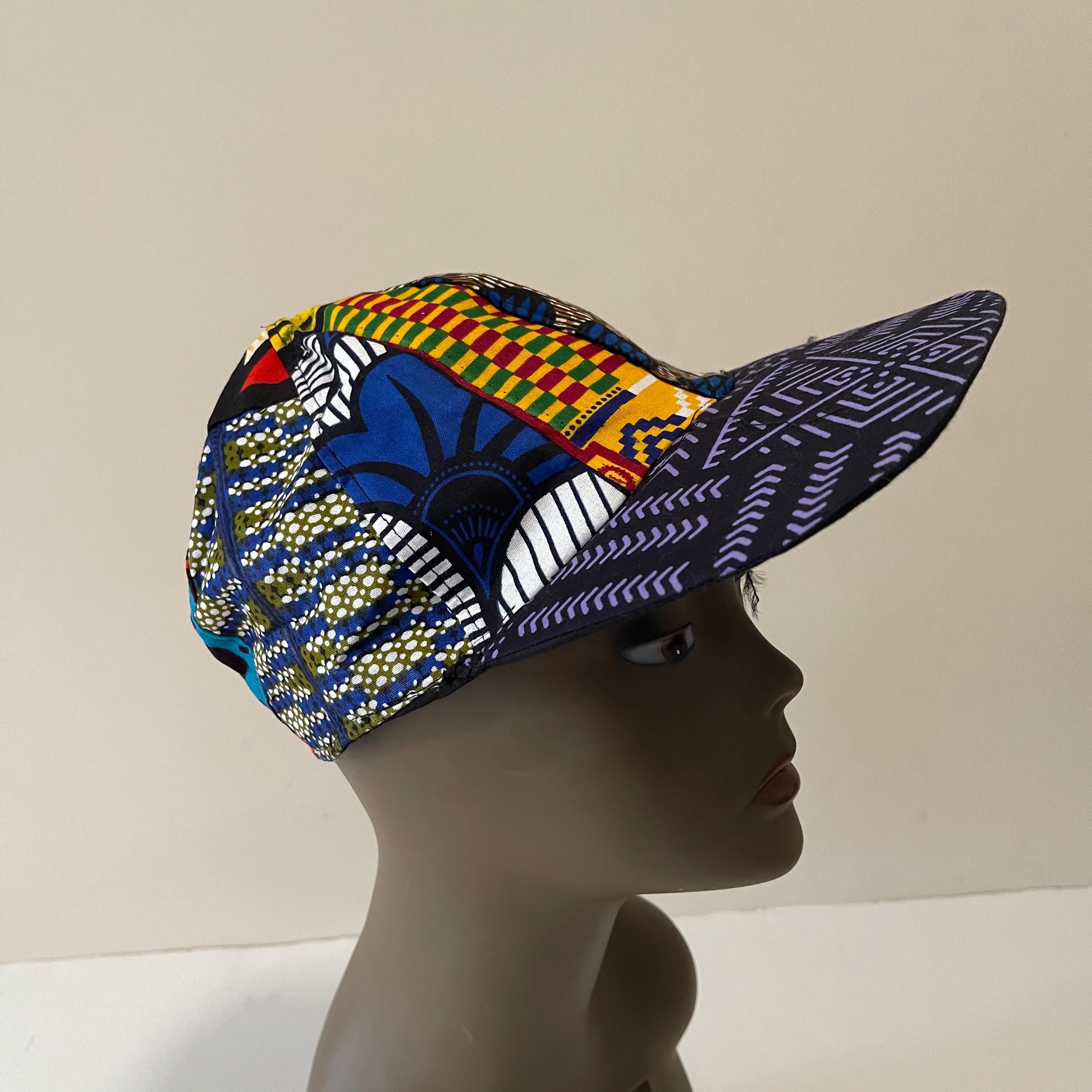 African Print Ankara Handmade Multicolor Bohemian  Baseball Cap African Print Ankara Multicolor Bohemian Colorful Baseball  main image 3