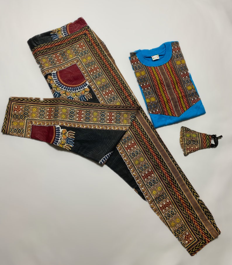 African Print Ankara Dashiki Unisex Three Piece Set