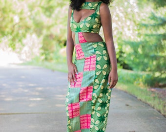 African Kitenge Dress: Fit and Flare, Kenyan Ethnic Print - Etsy