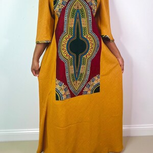 Gebranntes Orange Dashiki Detail Maxikleid